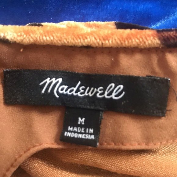 Madewell Memento Velvet Top Orange Brown Polka Dot - Picture 7 of 7
